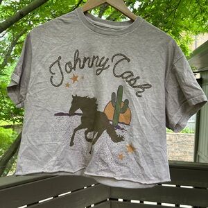 Johnny Cash Cropped T Shirt